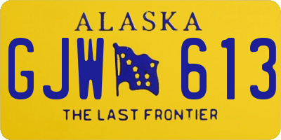 AK license plate GJW613