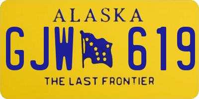 AK license plate GJW619
