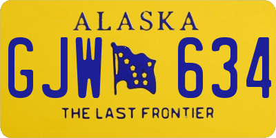 AK license plate GJW634