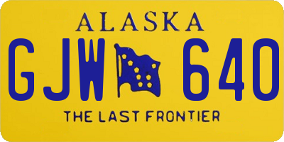 AK license plate GJW640