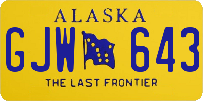 AK license plate GJW643
