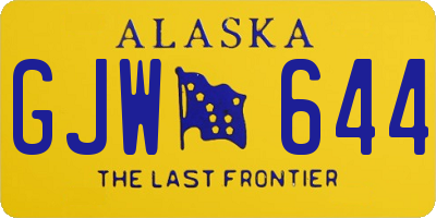 AK license plate GJW644