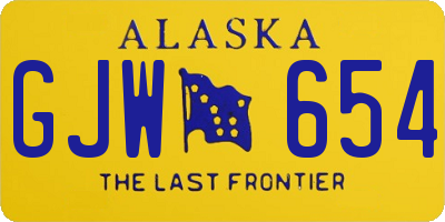 AK license plate GJW654