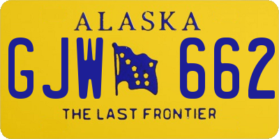 AK license plate GJW662