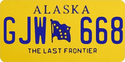AK license plate GJW668