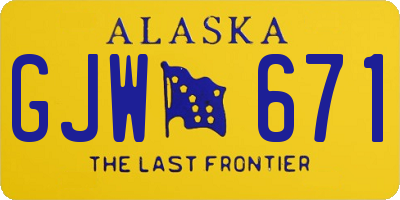 AK license plate GJW671
