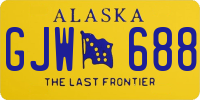 AK license plate GJW688