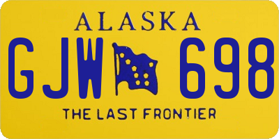 AK license plate GJW698