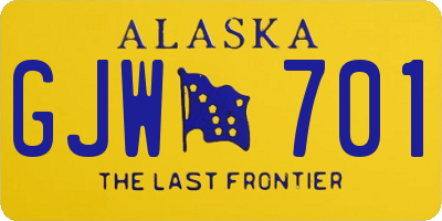 AK license plate GJW701