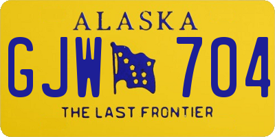 AK license plate GJW704