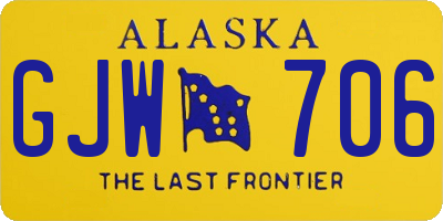 AK license plate GJW706