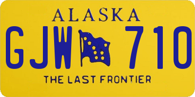 AK license plate GJW710