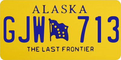 AK license plate GJW713