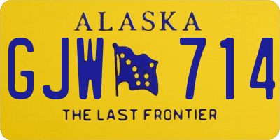 AK license plate GJW714