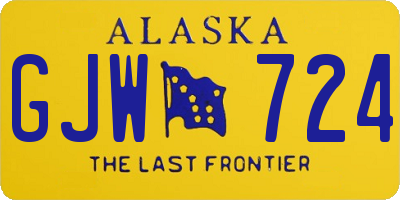 AK license plate GJW724