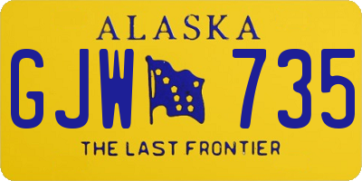 AK license plate GJW735
