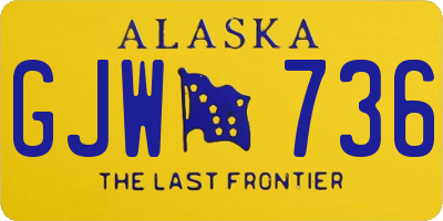 AK license plate GJW736