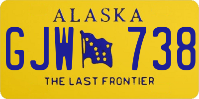 AK license plate GJW738