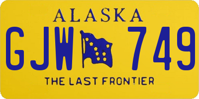 AK license plate GJW749