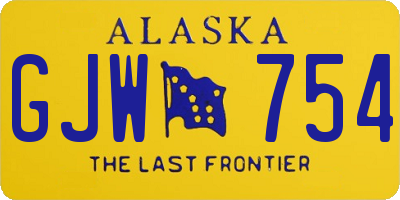 AK license plate GJW754