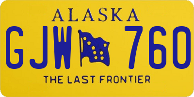 AK license plate GJW760