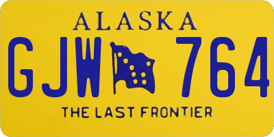 AK license plate GJW764