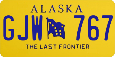 AK license plate GJW767