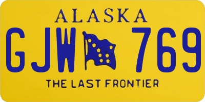 AK license plate GJW769