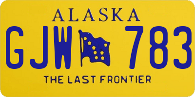 AK license plate GJW783