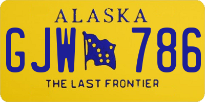 AK license plate GJW786