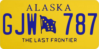 AK license plate GJW787