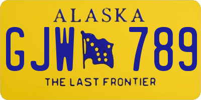 AK license plate GJW789