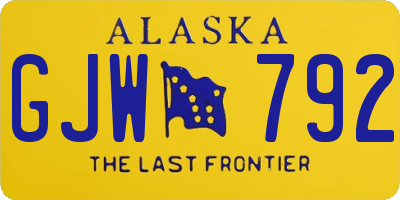 AK license plate GJW792