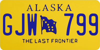 AK license plate GJW799