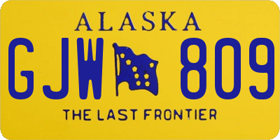 AK license plate GJW809