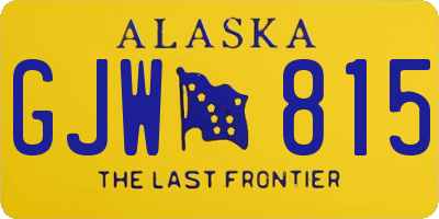 AK license plate GJW815