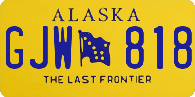 AK license plate GJW818