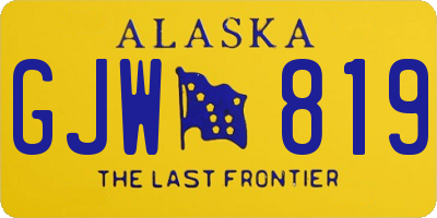 AK license plate GJW819