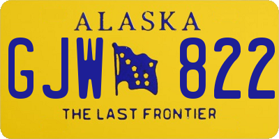 AK license plate GJW822