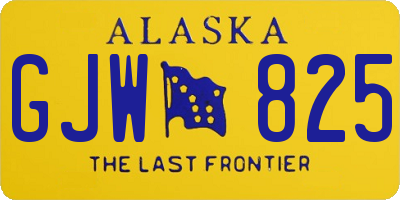 AK license plate GJW825
