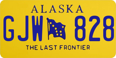 AK license plate GJW828