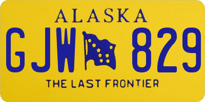 AK license plate GJW829