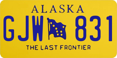 AK license plate GJW831