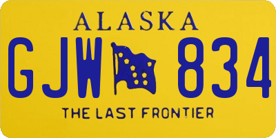 AK license plate GJW834