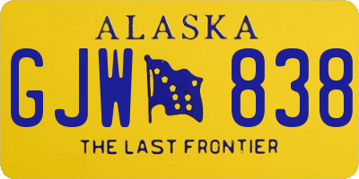 AK license plate GJW838