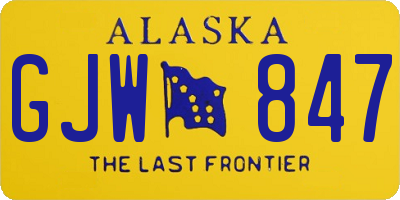 AK license plate GJW847