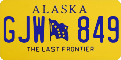 AK license plate GJW849