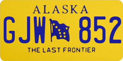 AK license plate GJW852