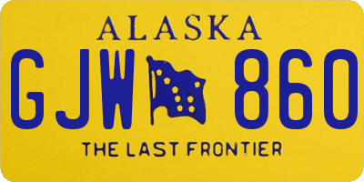 AK license plate GJW860