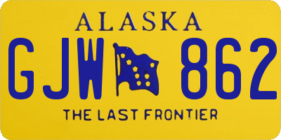 AK license plate GJW862